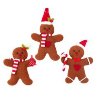 Wholesale Gingerbread Man Christmas Pendant Decoration Cookie Doll Plush Santa Tree Widget Ornaments Xmas Supplies YFA3049