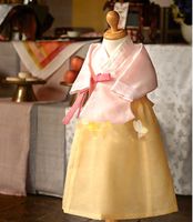 Wholesale Casual Dresses Children Korean Girl Hanbok Dress Costume Ethnic Dance Traditional Long Sleeve Cosplay Tailored
