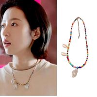 Wholesale Pendant Necklaces Japanese And Korean Fashion Ladies Party shaped Pearl Double Shell Colorful Rice Beads Girl Gift Jewelry