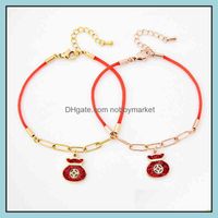 Wholesale Charm Bracelets Jewelry Net Red Purse Bracelet Half Chain Rope Benmingnian Girls Titanium Steel Non Fading Drop Delivery Bjzd