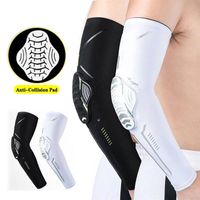 Wholesale Elbow Knee Pads Sports Stretch Honeycomb Arm Guard Anti Collision Sleeve Basketball Football Riding Pad Protector Black White