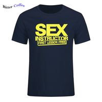 Wholesale Sex Instructor Funny Creative Mens Men T Shirt Novelty Short Sleeve O Neck Cotton Casual T shirt Top Tee plus size