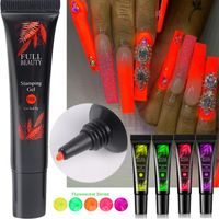 Wholesale Nail Gel Paint Art Fluorescent Neon Green Polish UV Semi permanent Lacquer Stamping Manicure Tools
