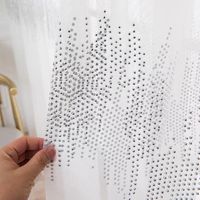 Wholesale Creative White Tulle With Sliver Rivet Sheer Curtains For Living Room Luxury Gray Beads Window Treatment Tenda MY112 Curtain Drapes