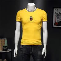 Wholesale Top Yellow Men s tee Polos T shirt Us Brand Great Designer Summer Embroidery Man Shirt Homme Short Sleeve Male Tshirts E190