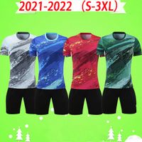 Wholesale Adult kit with shorts soccer jerseys mens sets suit football shirt child Tracksuits white black green blue S XL training wear thai quality boys kids