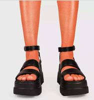 Wholesale Women SUMMER Sandals wedges flats platform sandal fashion shoes casual sandalies round toe open toe black leather shoe eu Free ship