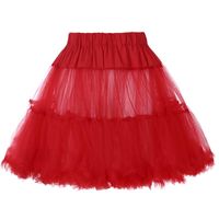 Wholesale Skirts Black Red White Women Tutu Skirt Mini Tulle Netting Crinoline Rockabilly Petticoat Underskirt Slip Vintage