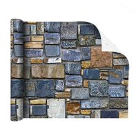 Wholesale 3D Stone Brick Wall Stickers Self Adhesive Wallpaper Removable Wallpapers Peel And Stick Waterproof For Livingroom Home Decor Q0723