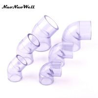 Wholesale 2pcs Transparent Plastic UPVC Acrylic Degree Equal Elbow PVC Pipe Connector Watering Supply System Tube Parts Joints Equipments