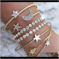 Wholesale Bracelets Jewelryboho Bangle Elephant Heart Shell Star Moon Bow Map Crystal Bead Bracelet Women Charm Party Wedding Jewelry Aessories1 Drop D