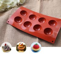 Wholesale 8 Cavity Semi Silicone Mold Chocolate Bomb Mold Round Shape Half Sphere Mold For Cake Jelly Pudding Dome Mousse Baking Pastry Tools