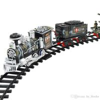 Wholesale Christmas Electric Rail Railway Car Toy Railway Train Model Set Racing Road Transportation Track Building Kid Gifts