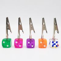 Wholesale Portable Dice Bracket Roach Clip Smoking Accessories Support Stand Dry Herb Tobacco Preroll Cigarette Holder with Clamp Tongs card clips