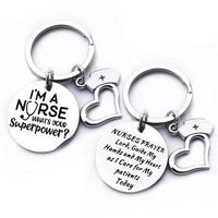 Wholesale 2021 Nurse Keychain band I m A Stethoscope Keyring Heart Shaped PendantMedical Student Gift Jewelry Accessory