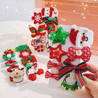 Wholesale Hair Accessories Christmas Clip Set Year Cute Girl Tree Bow Hairpin Santa Children Party Star Decorations Cartoon Gift