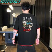 Wholesale Spring Summer Casual Short T Shirt Men Cotton O Neck Chinese Elements Style Fashion Streetwear Shirts Tops Men s T Shirts