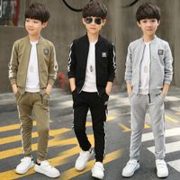 Wholesale Clothing Sets Slim Spring Autumn Boys Suits Coat Pants Set Kids Jacket Teenager Casual Sport Cotton Tracksuit High Quality