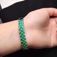 Wholesale High Grade Vintage Bracelet With Luxury Green Zircon Geometry Jewelry For Women Cocktail Party Anniversary Gift S925 Bangle