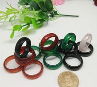 Wholesale 10PCS Handmade Chinese Natural Gemstone Agate Jade With a Facade Band Rings Inside diameter mm mm