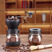 Wholesale Hand Manual Coffee Grinder Mill For Home Office Ceramic Millstone With Glass Sealed Pots Portable Easy Cleaning Electric Grinders
