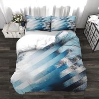 Wholesale Bedding Sets Duvet Cover Set Customizable Polyester Stylish Durable Ocean Striped Pattern Art Style Comforter AU US UK Size