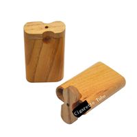 Wholesale Natural Wood Smoking Dugout One Hitter Dry Herb Tobacco Storage Box Case Portable Innovative Design Protective Cigarette Pipes Tool High Quality DHL Free