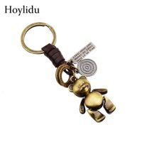 Wholesale Bag Parts Accessories Cute Bear Alloy Punk Creative Mini Pendant Unisex Fashion Vintage Bronze Cow Leather Weaving For Luggage Gifts