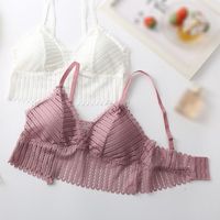 Wholesale Camisoles Tanks Women Lace Bras Bralette French Style Tube Top Girls Wrapped Triangle Cup Lingerie Deep V Wireless Underwear Soft Ultra Th