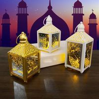Wholesale Strings Lantern Ramadan With Led Night Lights Decorative Hanging Festival Home Decor Vintage Style Lanterns Iron Wind Light