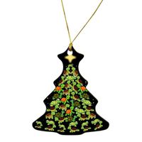 Wholesale Christmas Decorations Tree Ornaments Wooden Hang Tags Small Pendant Embellishments Painted Wood Baubles Decor For Christma