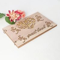 Wholesale Party Decoration Personalized Guest Book Heart Wooden Guestbooks Signature Message Scrapbook Rustic Wedding Gifts P0RE