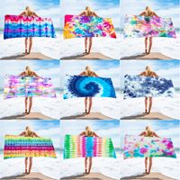 Wholesale Tie Dye Beach Towel Rectangle cm Superfine Fiber Towels Fabric Material Water Absorption Bath Cover for Adult