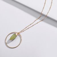 Wholesale Pendant Necklaces Fashion Painted Faceted Natural Labradorite Stone Circle For Women