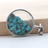 Wholesale Round Chips Stone Pendant Natural Gemstones Locket Pendants for Necklace Women Jewelry Gifts