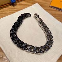 Wholesale Cuban card dragon chain two color stitching a must have for trendy men in summer titanium steel material non fading length cm