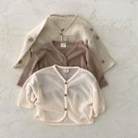Wholesale Jackets Baby Girl Clothes Summer Thin Cardigan Cotton Breathable Sun Protection Shirt Loose Solid Color Outwear Colors BT6637