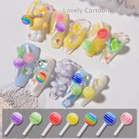 Wholesale Nail Art Decorations Rainbow Colorful Cute Lollipop Mini D Cartoon Candy DIY Manicure Designs Ornaments Colors Options
