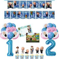 Wholesale Party Decoration Set Of Boss Baby Theme Happy Birthday Banner Cake Top Hat Latex Balloon Shower Boy Christmas Gift Globos