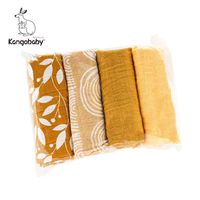 Wholesale Kangobaby My Soft Life Pieces Pack Organic Baby Muslin Swaddle Bib x60cm Scarf Handkerchief Burp Cloth Set