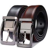Wholesale Belt Men Real Leather Reversible Belt Behaved Gesp Two In One Big And Long