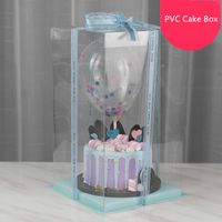 Wholesale Gift Wrap Clear PVC Cute Cake Display Packaging Box Birthday Wedding Souvenir Mother Day Flower Souvenirs Containers