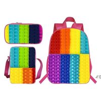Wholesale 3 Set Push Backpack Funny Family Games Bag D Printed Anime Cute Rainbow Fidget Inch Bookbag Back To School Party Favor RRB12343