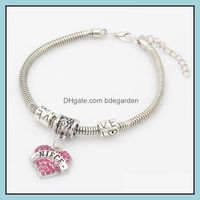 Wholesale Charm Bracelets Jewelry Charms Personalized Initials Mother Grandmother Sier Cuff Crystal Bracelet Drop Delivery Grqlo