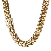 Wholesale Chains mm Wide Heavy For Strong Men s Gold Color Necklace Or Bracelet Jewelry Stainless Steel Miami Curb Link Chain Inches1