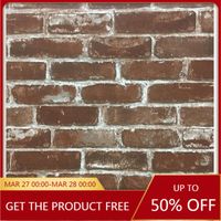 Wholesale Wallpapers Rustic Vintage D Faux Brick Wallpaper Roll PVC Retro Industrial Loft Wall Paper Red Black Grey Yellow Washable