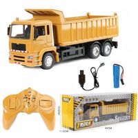 Wholesale Rc Dump Truck Vehicle Toys For Children Boys Xmas Birthday Gifts Yellow Color Transporter Engineering Model Beach