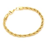 Wholesale Hip hop jewelry women mens thick stainls steel steal steel retorcida cable chain gold plated twisted rope chain bracelet