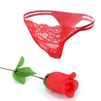 Wholesale Sex Red Rose Thong Porn Lingerie Sexy Erotic Underwear Women Lace Transparent Temptation Costumes Exotic Panty Women s Panties