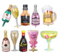 Wholesale Big Helium Balloons Wedding Birthday Party Decoration Champagne Goblet Whisky Beer Shaped Balloon Adults Kids Event Decorative Supplies Photo Props